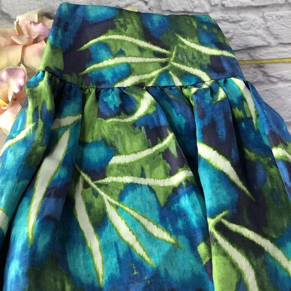 KENNETH COLE Tropical Drop Waisted Skirt Sz 8 - Picture 2 of 14